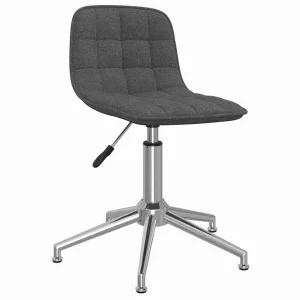 Chaise pivotante de bureau 42,5 x 45 x 82,5 cm gris foncé tissu – vue d’ensemble