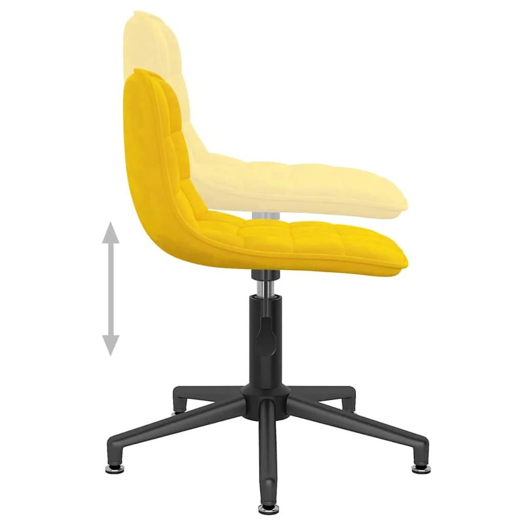 Chaise pivotante de bureau 42,5 x 45 x 82,5 cm jaune velours – vue de dessus
