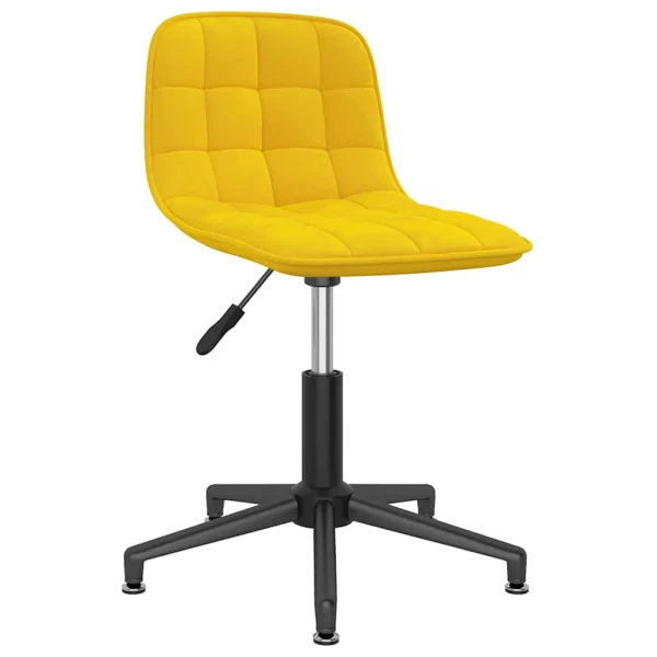 Chaise pivotante de bureau 42,5 x 45 x 82,5 cm jaune velours – vue d’ensemble