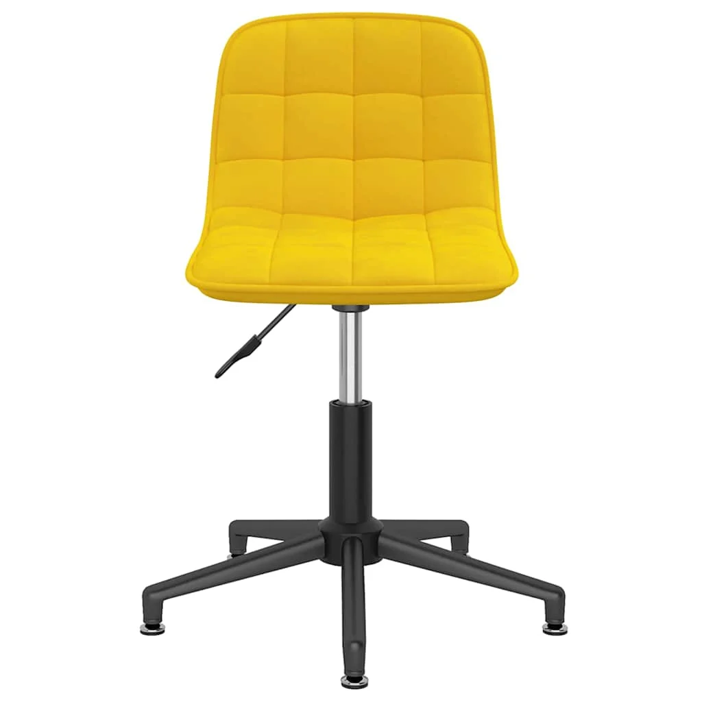 Chaise pivotante de bureau 42,5 x 45 x 82,5 cm jaune velours – vue de face