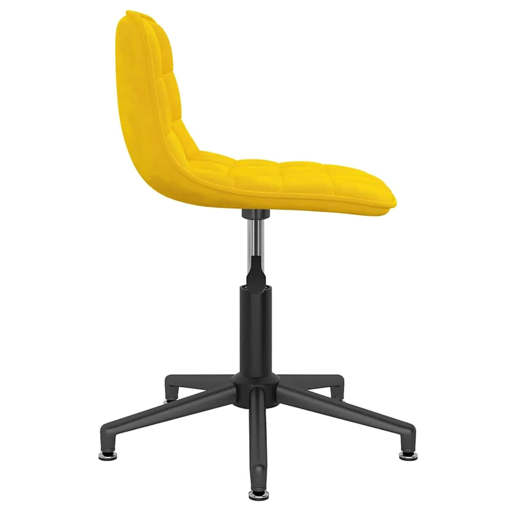 Chaise pivotante de bureau 42,5 x 45 x 82,5 cm jaune velours – vue de côté