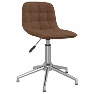 Chaise pivotante de bureau 42,5 x 45 x 82,5 cm marron tissu – vue d’ensemble