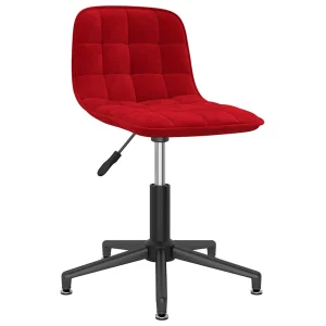 Chaise pivotante de bureau 42,5 x 45 x 82,5 cm rouge bordeaux velours – vue d’ensemble