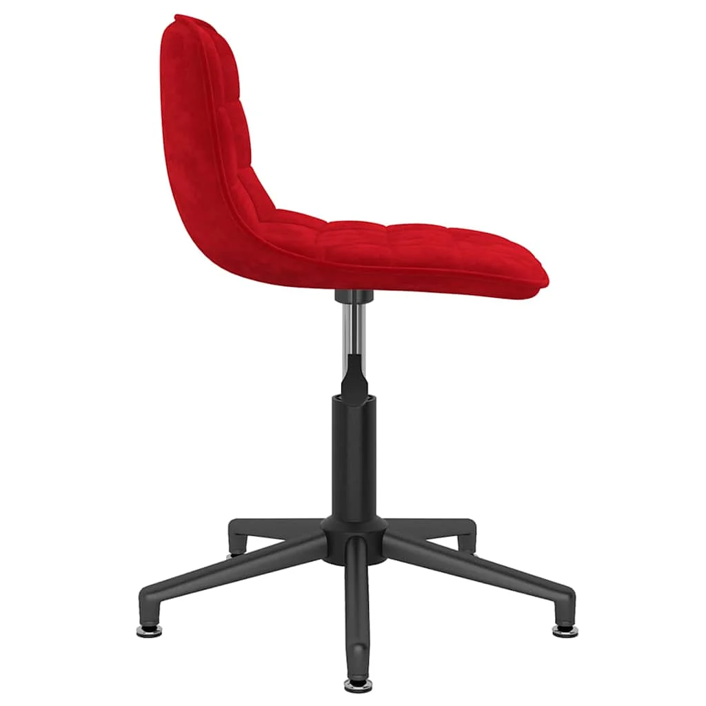 Chaise pivotante de bureau 42,5 x 45 x 82,5 cm rouge bordeaux velours – vue de côté