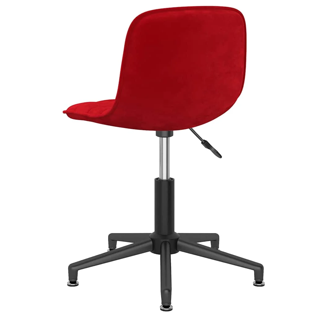 Chaise pivotante de bureau 42,5 x 45 x 82,5 cm rouge bordeaux velours – vue de détail