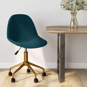 Chaise pivotante de bureau 43 x 45 x 85,5 cm bleu velours – vue d’ensemble