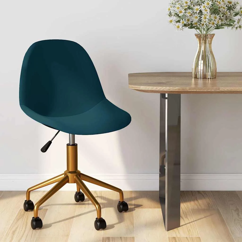 Chaise pivotante de bureau 43 x 45 x 85,5 cm bleu velours – vue d’ensemble