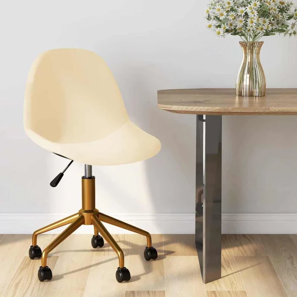 Chaise pivotante de bureau 43 x 45 x 85,5 cm crème velours – vue d’ensemble