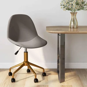 Chaise pivotante de bureau 43 x 45 x 85,5 cm gris clair velours – vue d’ensemble
