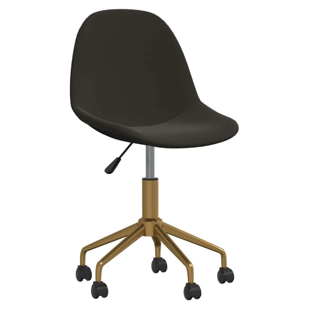 Chaise pivotante de bureau 43 x 45 x 85,5 cm gris foncé velours – vue de face