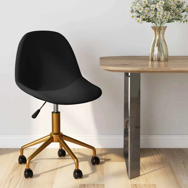 Chaise pivotante de bureau 43 x 45 x 85,5 cm noir velours – vue d’ensemble