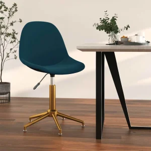 Chaise pivotante de bureau 43 x 45 x 94,5 cm bleu velours – vue d’ensemble
