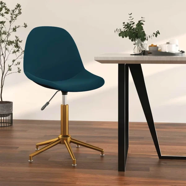 Chaise pivotante de bureau 43 x 45 x 94,5 cm bleu velours – vue d’ensemble