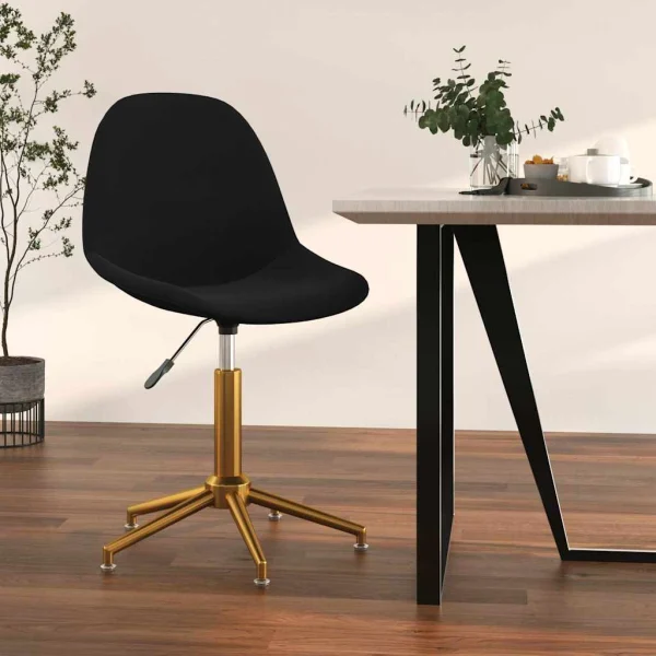 Chaise pivotante de bureau 43 x 45 x 94,5 cm noir velours – vue d’ensemble