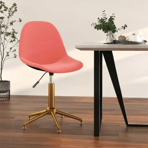Chaise pivotante de bureau 43 x 45 x 94,5 cm rose velours – vue d’ensemble
