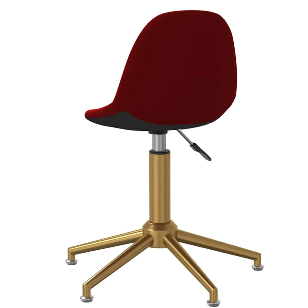 Chaise pivotante de bureau 43 x 45 x 94,5 cm rouge bordeaux velours – vue en situation