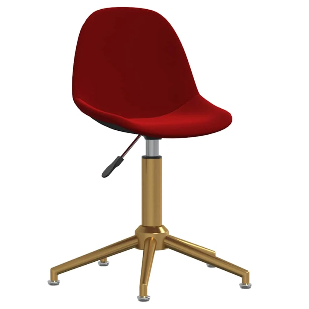 Chaise pivotante de bureau 43 x 45 x 94,5 cm rouge bordeaux velours – vue de face
