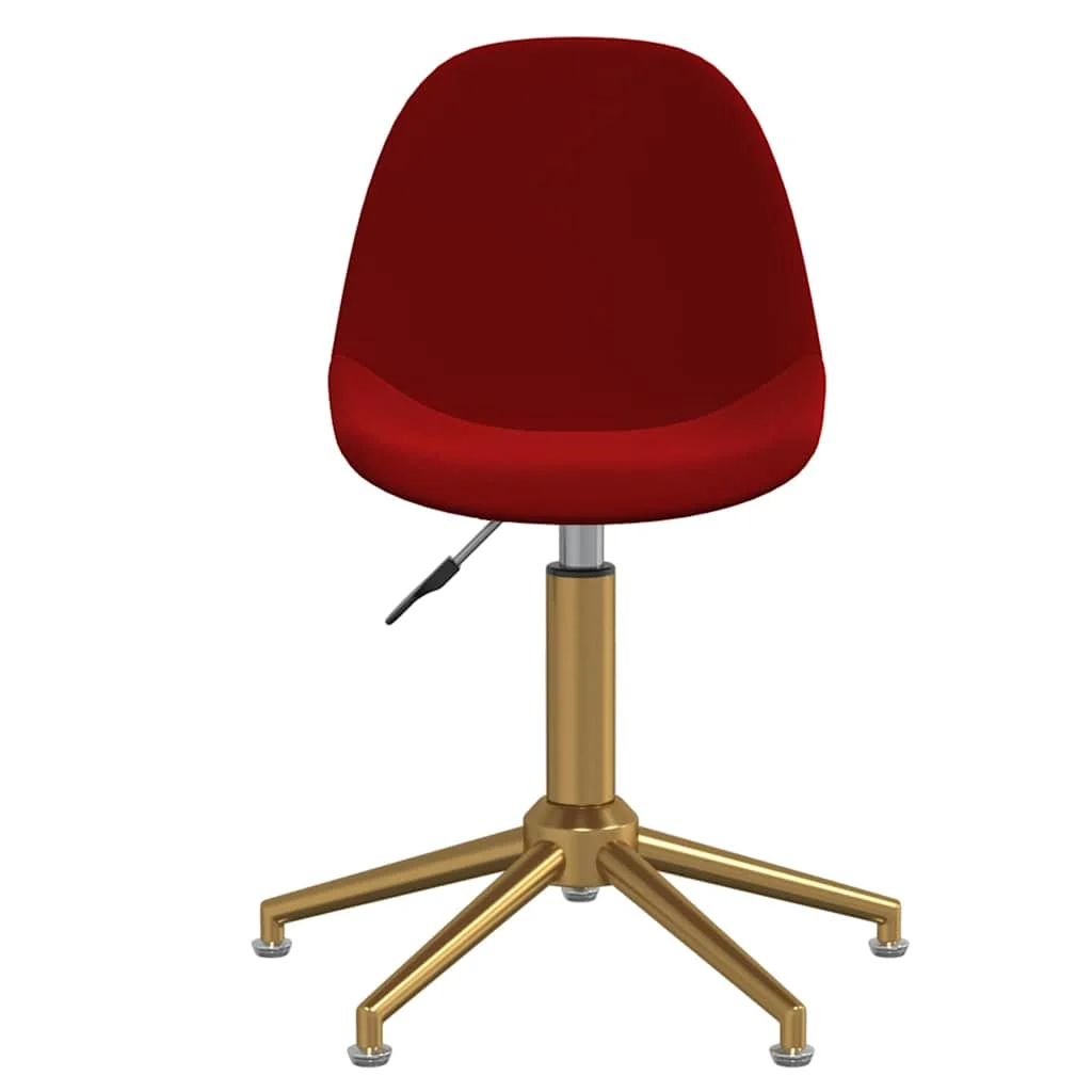 Chaise pivotante de bureau 43 x 45 x 94,5 cm rouge bordeaux velours – vue de côté