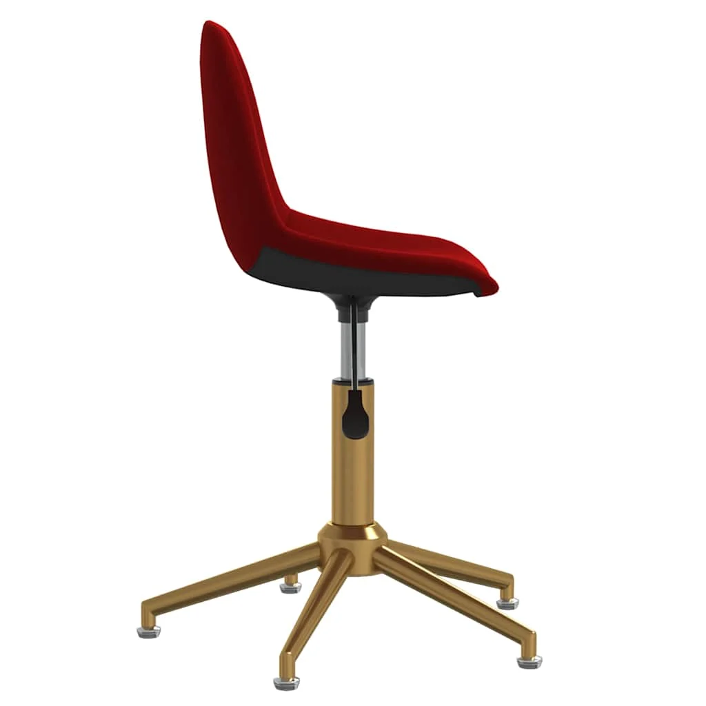 Chaise pivotante de bureau 43 x 45 x 94,5 cm rouge bordeaux velours – vue de détail