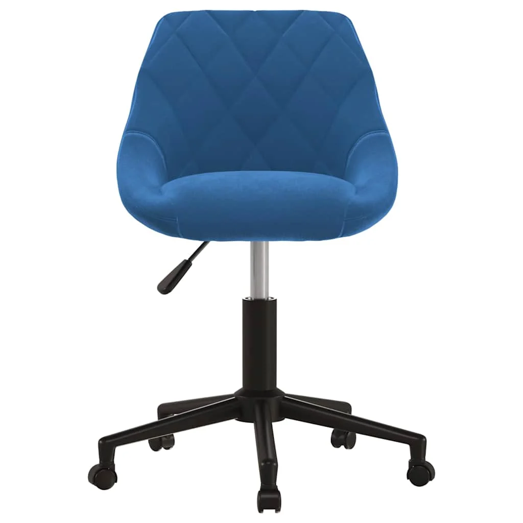 Chaise pivotante de bureau 46 x 44 x 79 cm bleu velours – vue de côté