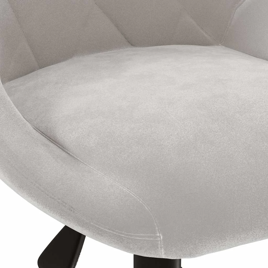 Chaise pivotante de bureau 46 x 44 x 79 cm gris clair velours – vue de dessus