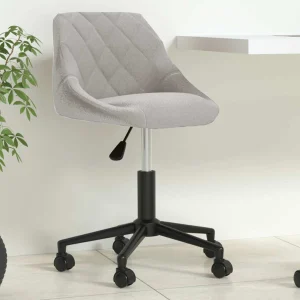 Chaise pivotante de bureau 46 x 44 x 79 cm gris clair velours – vue d’ensemble