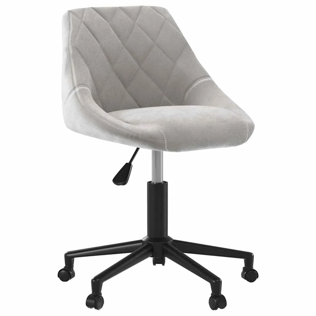 Chaise pivotante de bureau 46 x 44 x 79 cm gris clair velours – vue de face