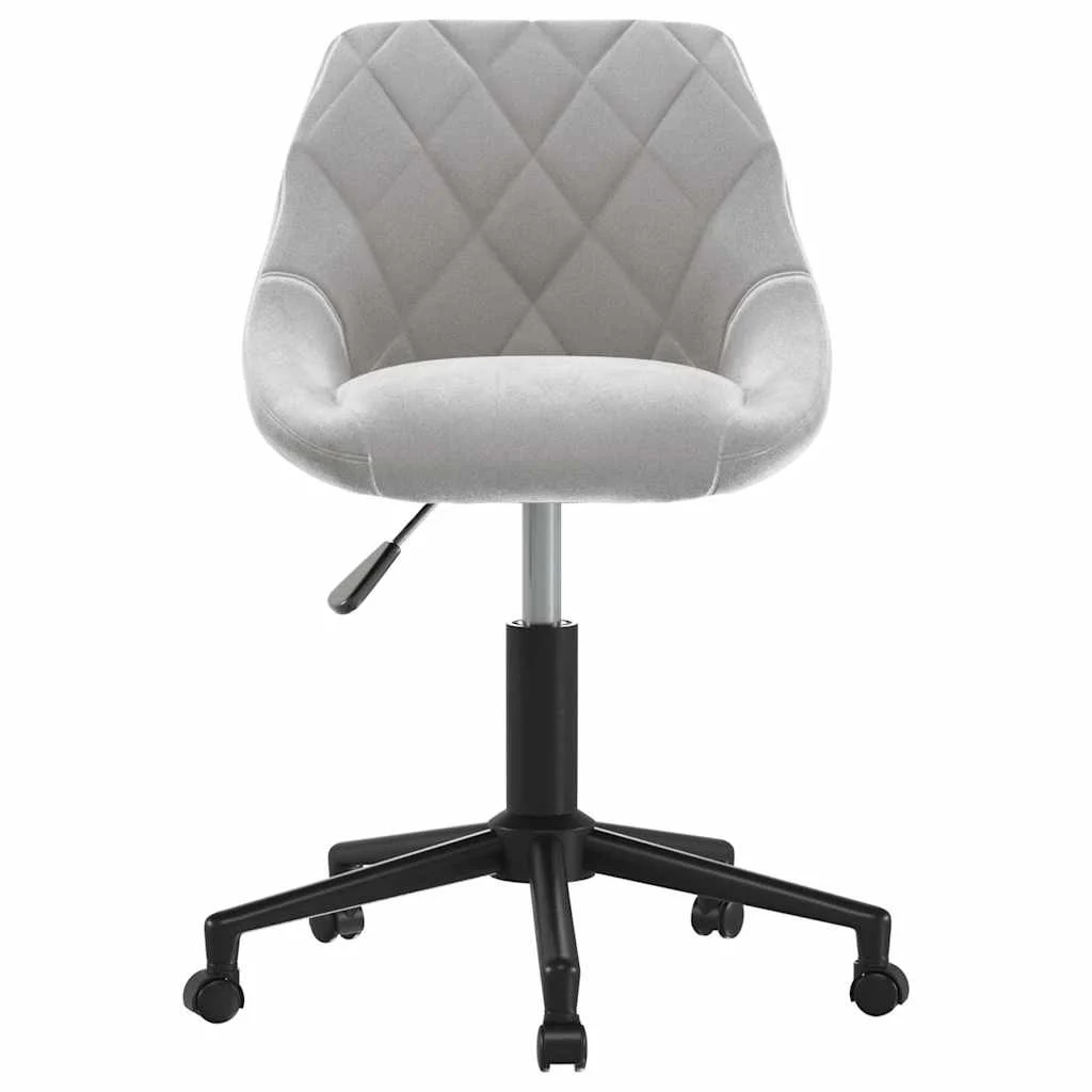 Chaise pivotante de bureau 46 x 44 x 79 cm gris clair velours – vue de côté