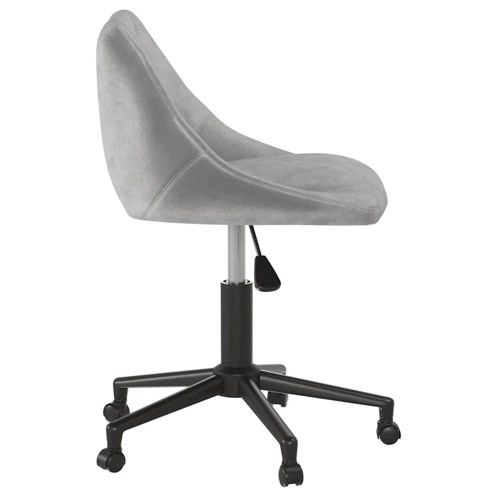 Chaise pivotante de bureau 46 x 44 x 79 cm gris clair velours – vue de détail