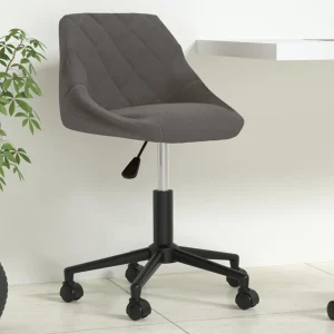 Chaise pivotante de bureau 46 x 44 x 79 cm gris foncé velours – vue d’ensemble