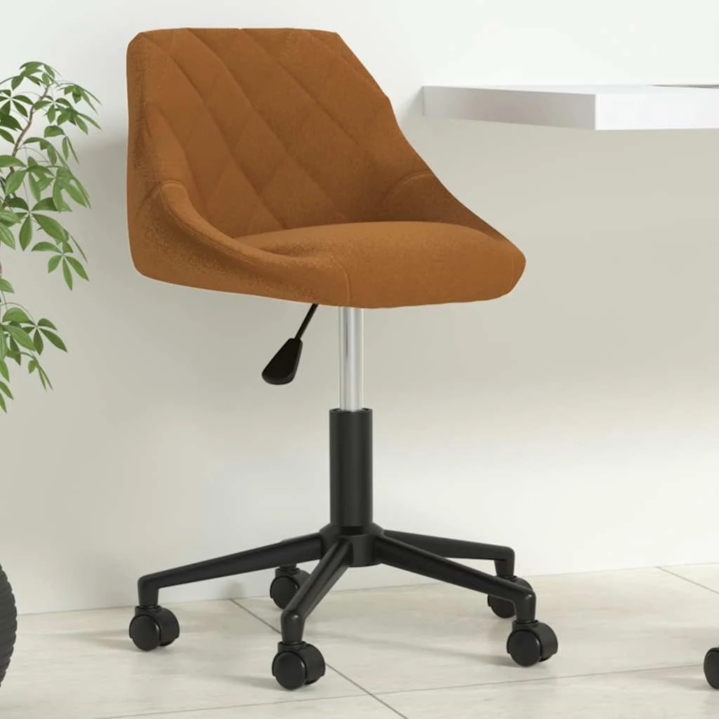 Chaise pivotante de bureau 46 x 44 x 79 cm marron velours – vue d’ensemble