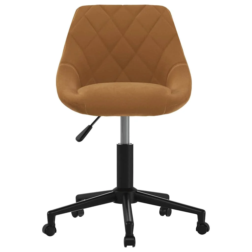 Chaise pivotante de bureau 46 x 44 x 79 cm marron velours – vue de côté