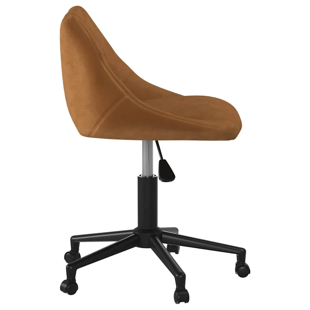 Chaise pivotante de bureau 46 x 44 x 79 cm marron velours – vue de détail
