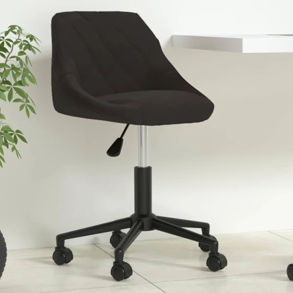 Chaise pivotante de bureau 46 x 44 x 79 cm noir velours – vue d’ensemble