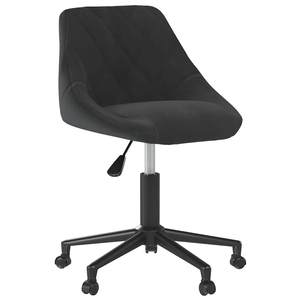 Chaise pivotante de bureau 46 x 44 x 79 cm noir velours – vue de face
