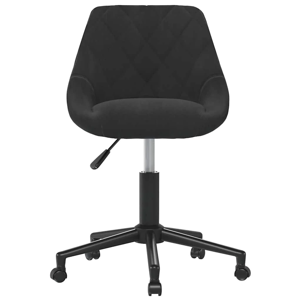 Chaise pivotante de bureau 46 x 44 x 79 cm noir velours – vue de côté