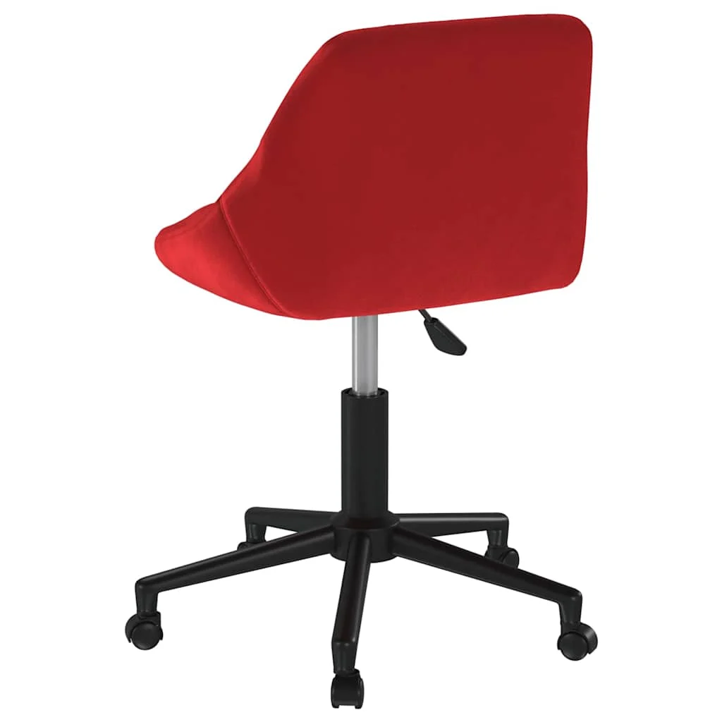 Chaise pivotante de bureau 46 x 44 x 79 cm rouge bordeaux velours – vue en situation