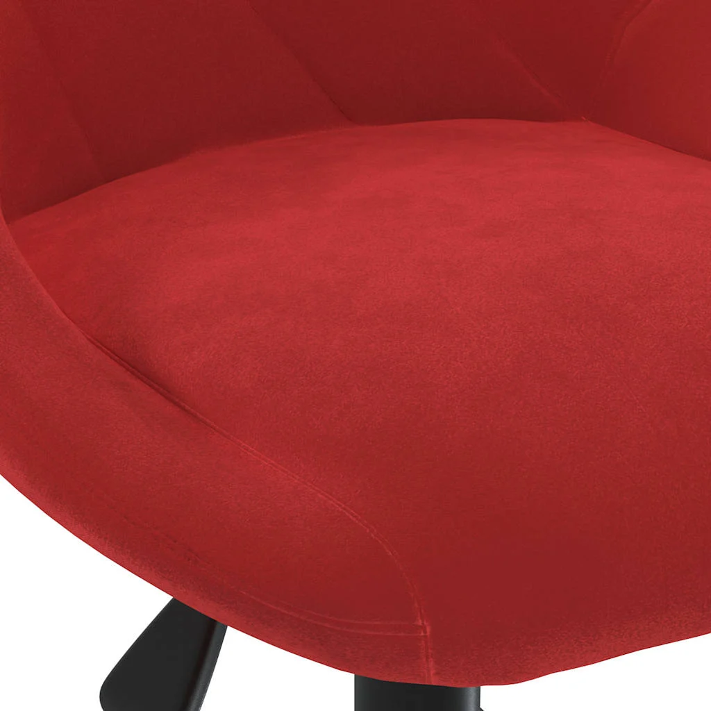 Chaise pivotante de bureau 46 x 44 x 79 cm rouge bordeaux velours – vue de dessus
