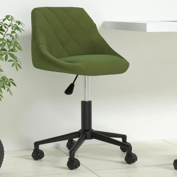Chaise pivotante de bureau 46 x 44 x 79 cm vert clair velours – vue d’ensemble
