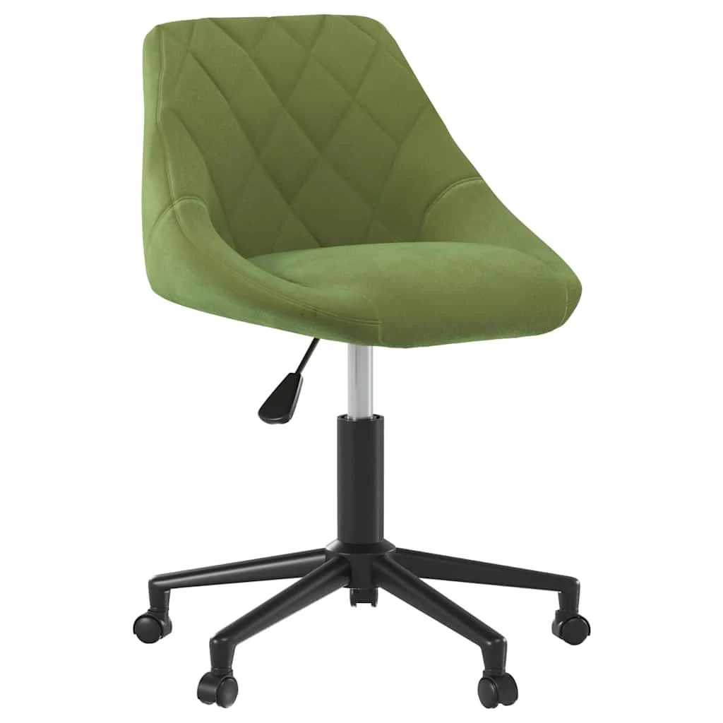 Chaise pivotante de bureau 46 x 44 x 79 cm vert clair velours – vue de face