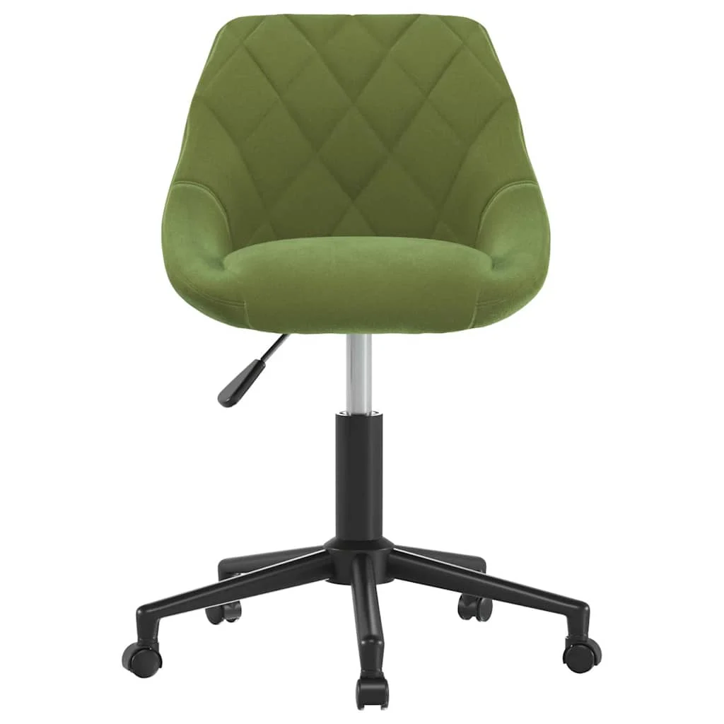 Chaise pivotante de bureau 46 x 44 x 79 cm vert clair velours – vue de côté