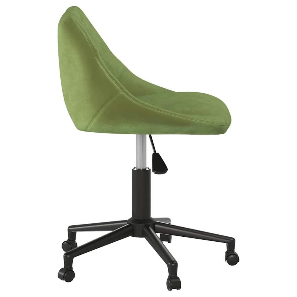 Chaise pivotante de bureau 46 x 44 x 79 cm vert clair velours – vue de détail