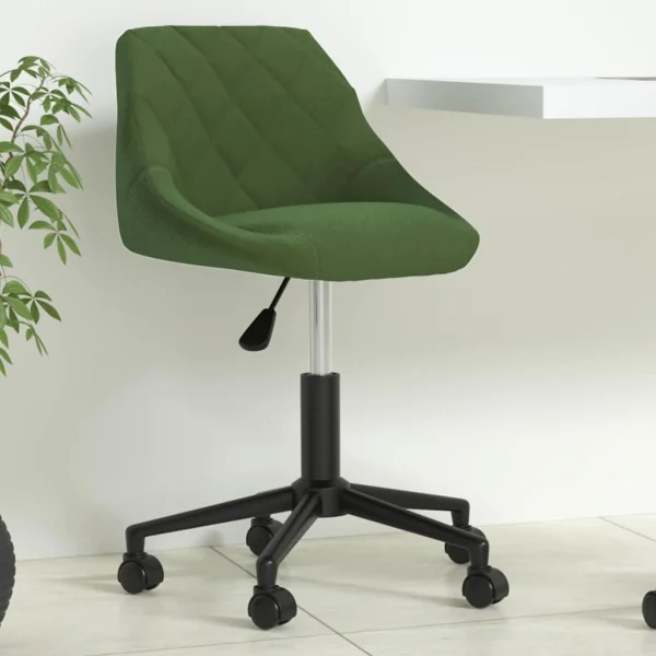Chaise pivotante de bureau 46 x 44 x 79 cm vert foncé velours – vue d’ensemble