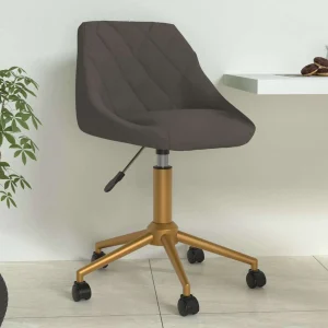 Chaise pivotante de bureau 46 x 44 x 81,5 cm gris foncé velours – vue d’ensemble