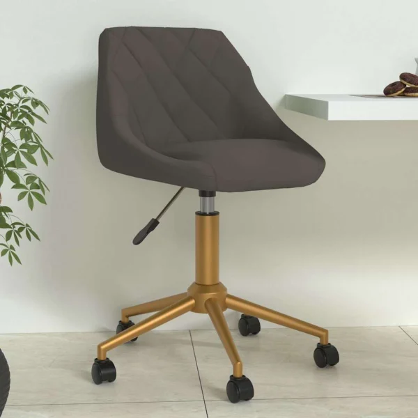 Chaise pivotante de bureau 46 x 44 x 81,5 cm gris foncé velours – vue d’ensemble