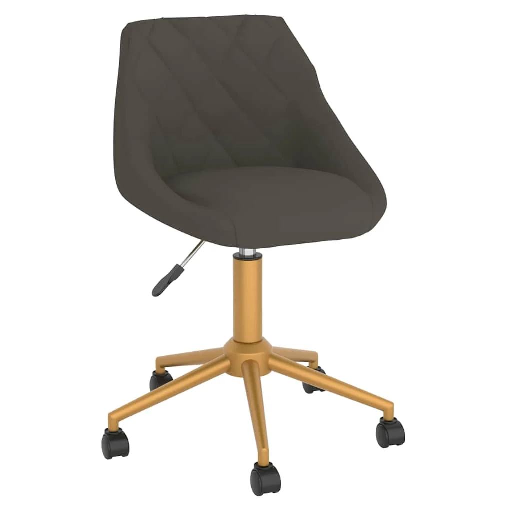 Chaise pivotante de bureau 46 x 44 x 81,5 cm gris foncé velours – vue de face