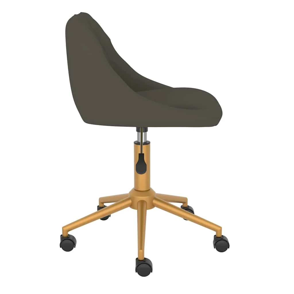 Chaise pivotante de bureau 46 x 44 x 81,5 cm gris foncé velours – vue de détail