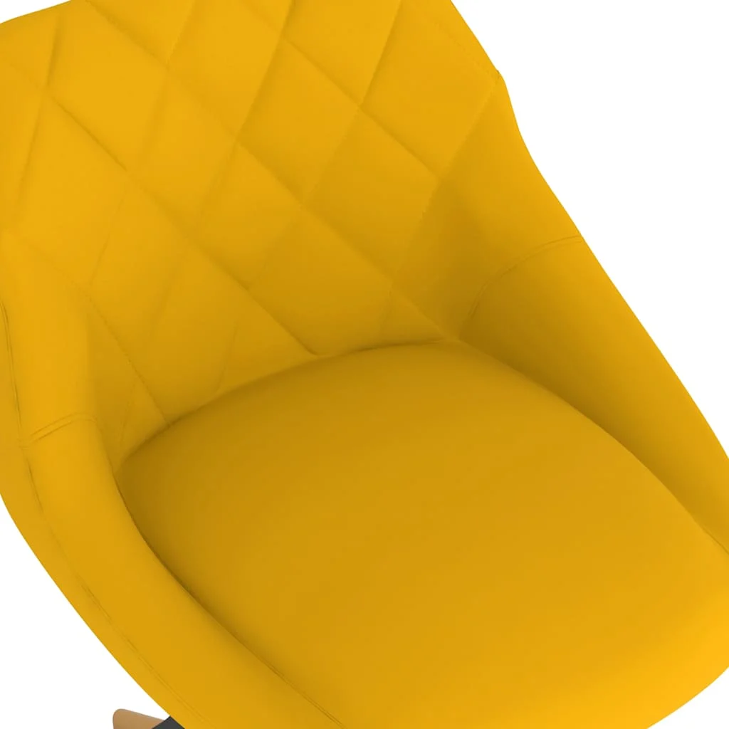 Chaise pivotante de bureau 46 x 44 x 81,5 cm jaune velours – vue de dessus