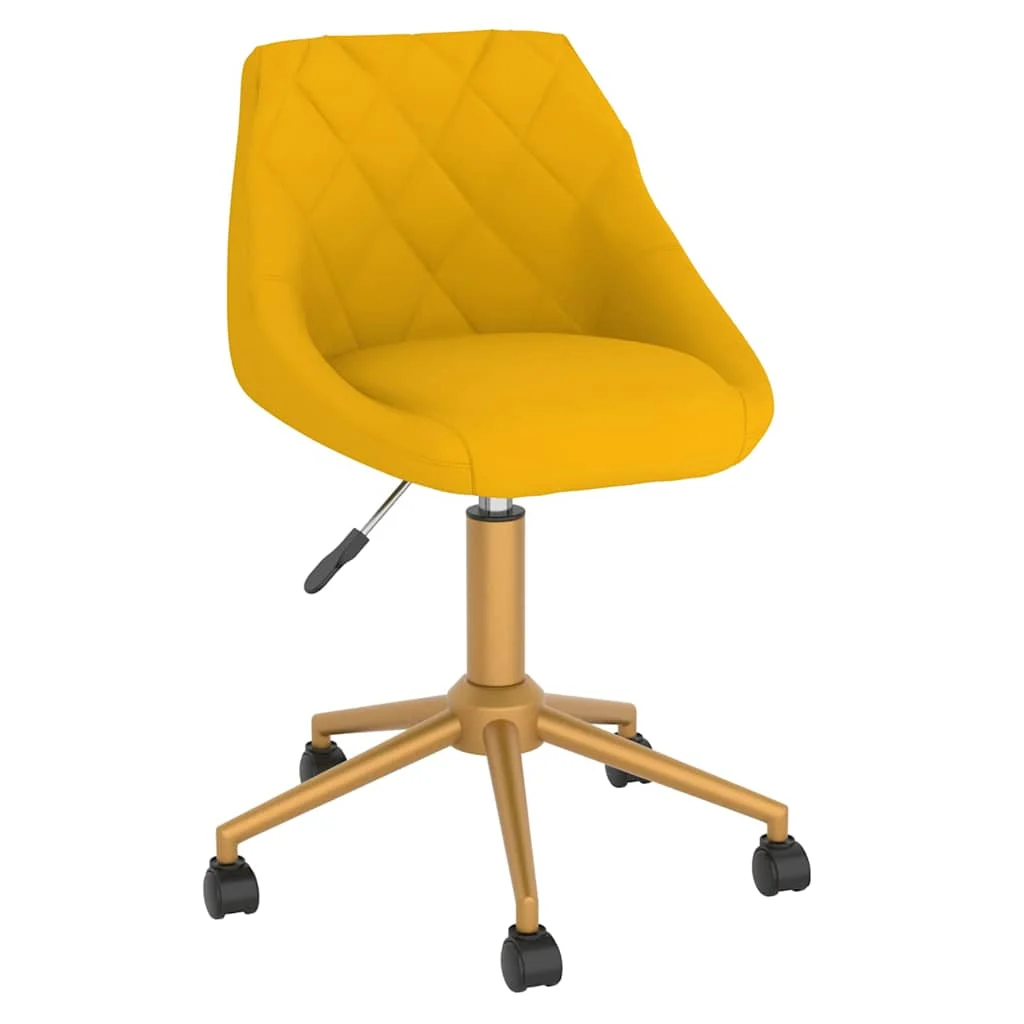 Chaise pivotante de bureau 46 x 44 x 81,5 cm jaune velours – vue de face