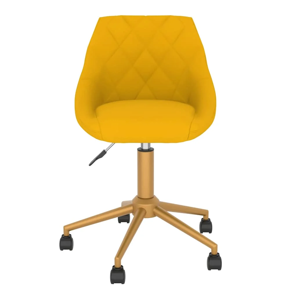 Chaise pivotante de bureau 46 x 44 x 81,5 cm jaune velours – vue de côté